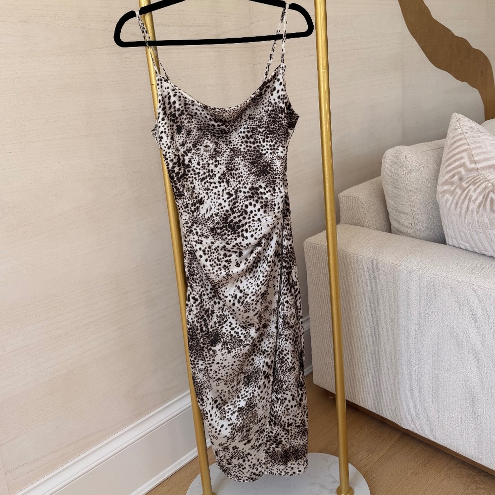 Animal print midi slip dress - size S - Like new
